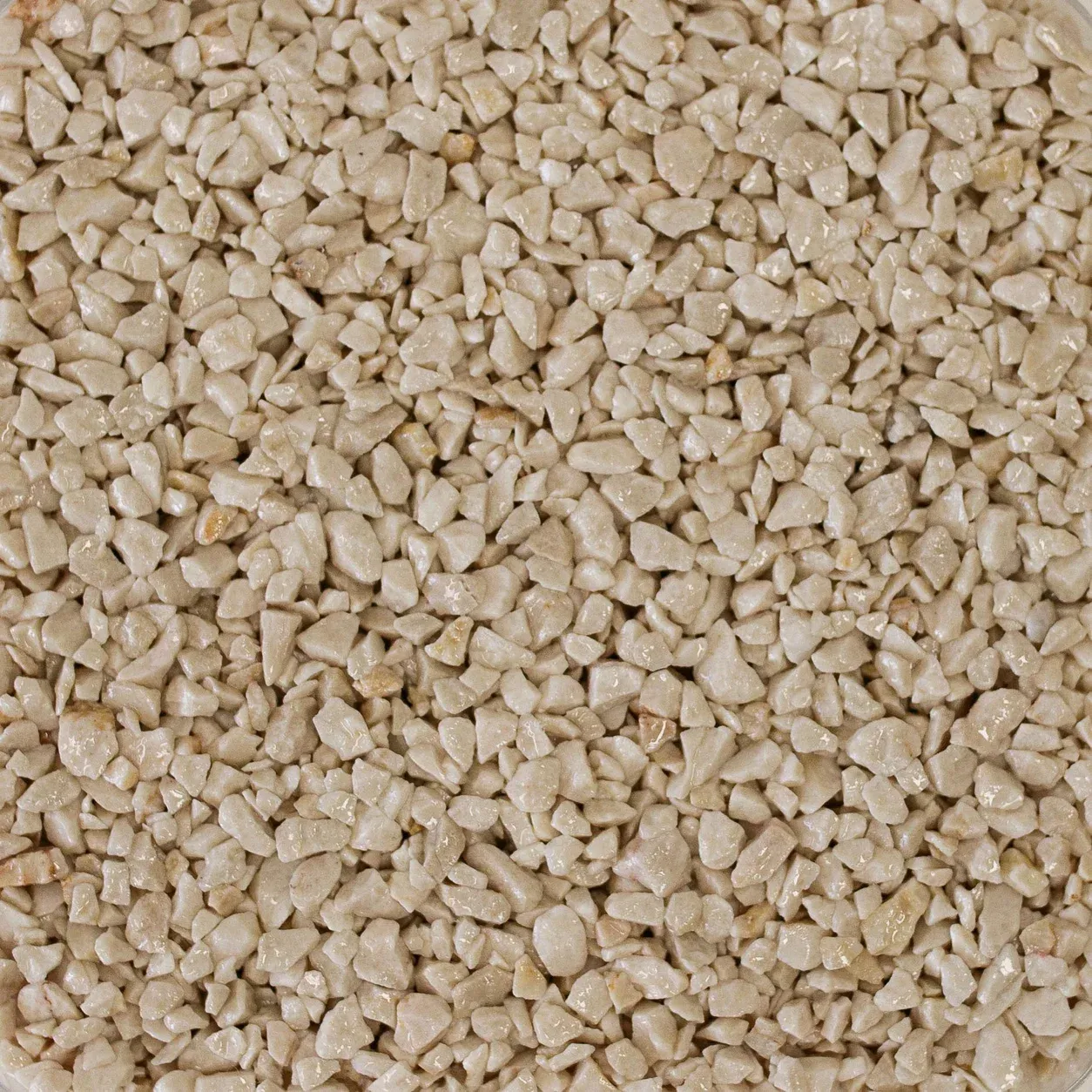 Muestra de árido para stone carpet, acabado Sara: Crema marfil